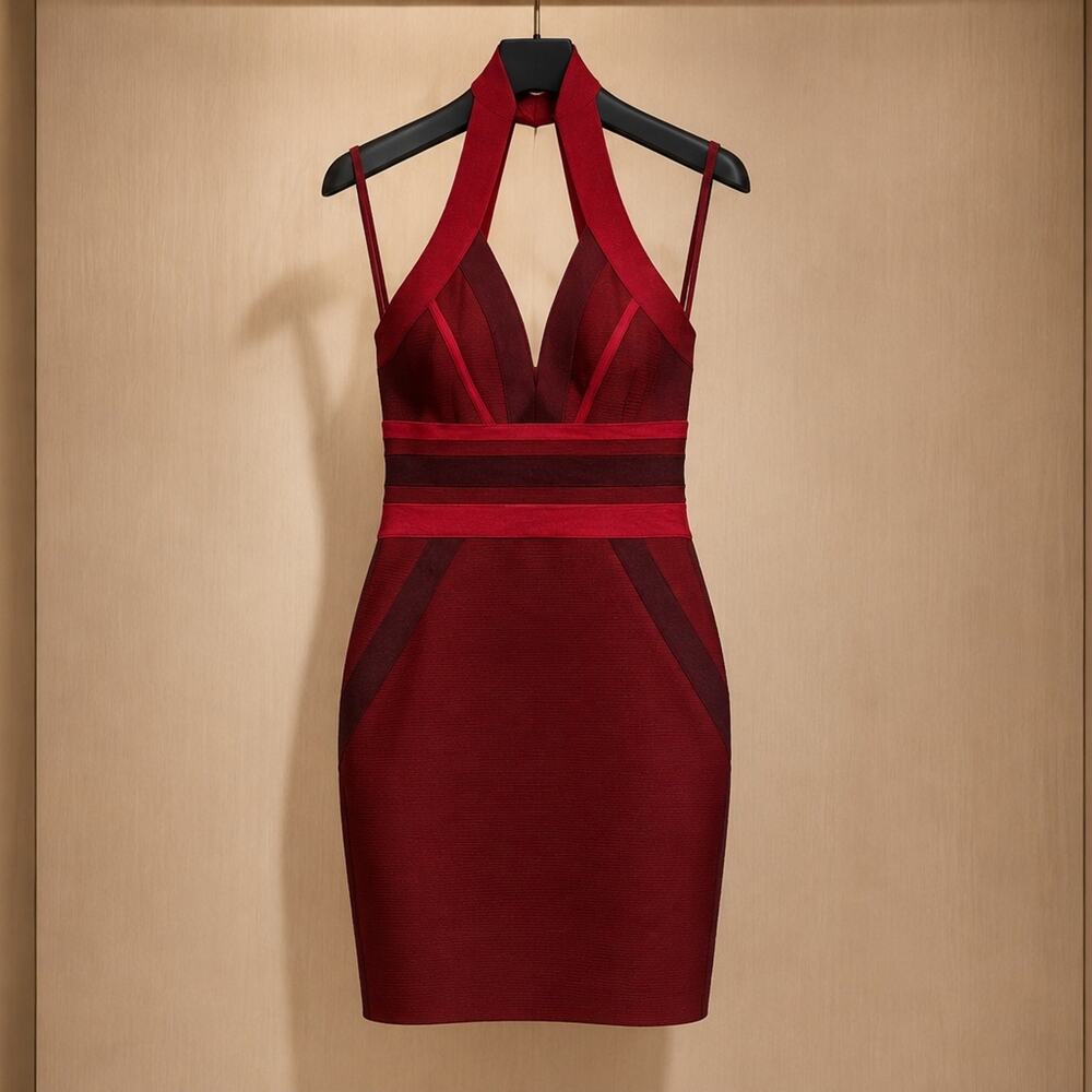 NWT Bebe Halter Neck Bandage Dress — Showstopping Silhouette